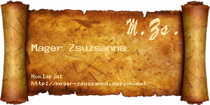 Mager Zsuzsanna névjegykártya